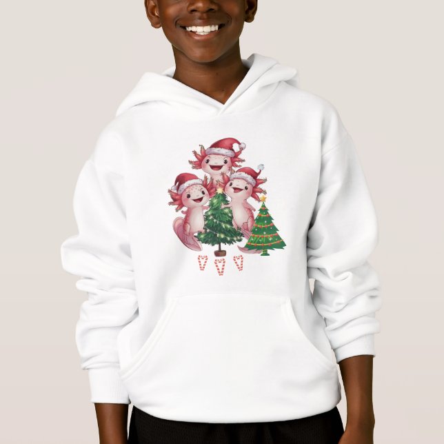 drei Achsen mit Weihnachtsmannmützen Hoodie (Vorderseite)