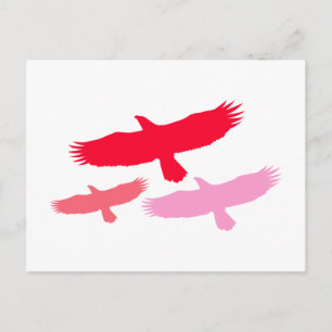 Drei Adler fliegen (rot) Postkarte