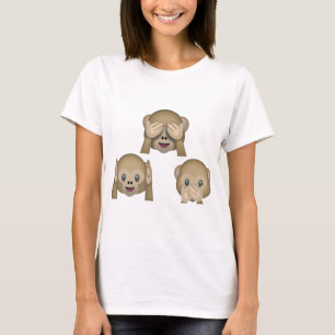 Drei Affe Emoji T-Shirt