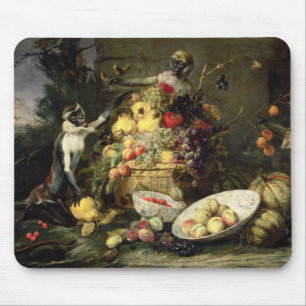 Drei Affen, die Frucht (Öl, stehlen auf Leinwand) Mousepad