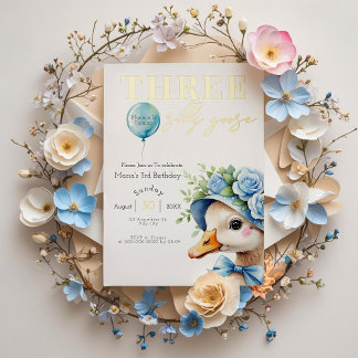 Drei Alberne Gänse Junge 3. Geburtstag Einladung