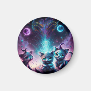 Drei Alien Kätzchen in einer anderen Welt Magnet