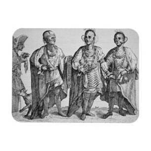 Drei amerikanische Cherokee Leiter, 1762 (Stich) Magnet