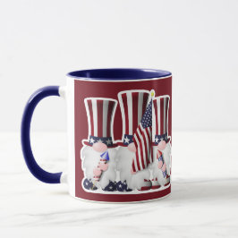 Drei amerikanische Patriotische Gnomes Tasse