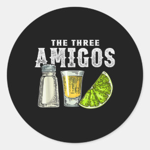 Drei Amigos Limones Salz Tequila Funny Cinco De Runder Aufkleber