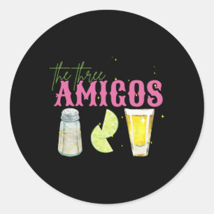 Drei Amigos Limones Salz Tequila Funny Cinco De Runder Aufkleber