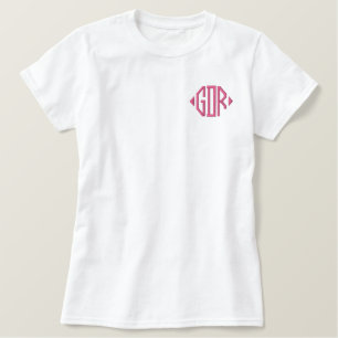 Drei Anfangsbuchstaben-Monogramm Besticktes T-Shirt