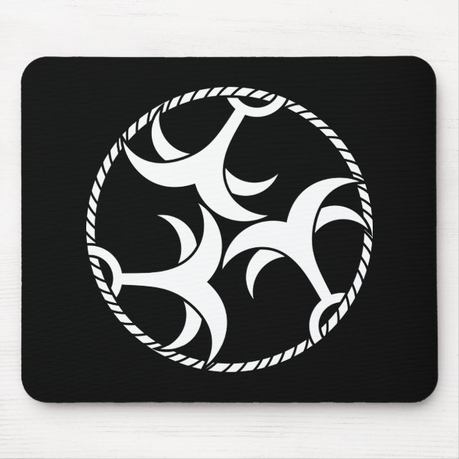 Drei Anker mit Seil Mousepad (Vorne)