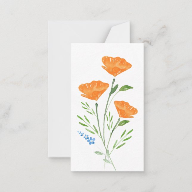 Drei Aquarellbäume Bouquet Mitteilungskarte (Vorderseite)