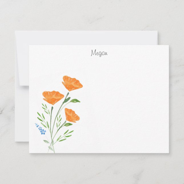 Drei Aquarellbäume Bouquet Mitteilungskarte (Vorderseite)