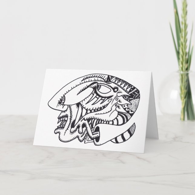 Drei Aspekte, Tinte zeichnend Karte (Vorderseite)