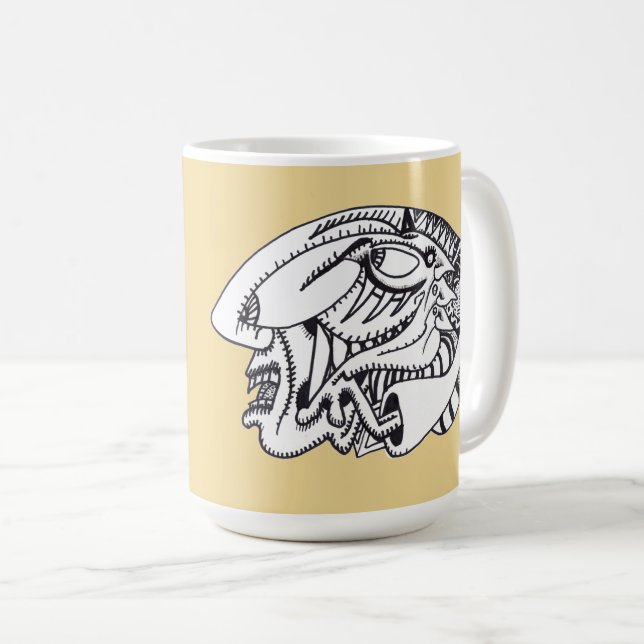 Drei Aspekte zeichnend Tinte Kaffeetasse (VorderseiteRechts)