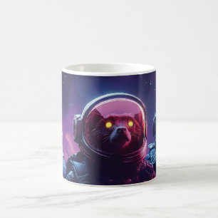 Drei Astro-Lemuren in Weltraumhelmen - Sci-Fi Tier Kaffeetasse