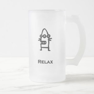 Drei Augen Bot Relax Mattglas Bierglas
