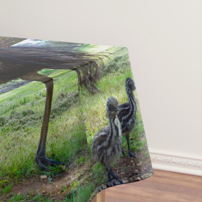 drei australische Emu-Chicks, Tischdecke (Beispiel)