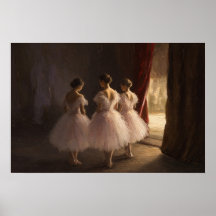 Drei Ballerinas hinter den Kulissen