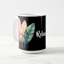 Drei Bananen Blätter in Pastellfarben  Kaffeetasse