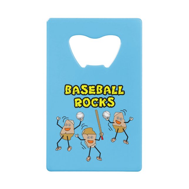 Drei Baseball-Steine Geldbeutel Flaschenöffner (Vorderseite)
