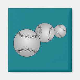 Drei Baseballs Magnet