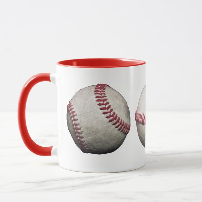 Drei Baseballs-Tasse Tasse (Links)