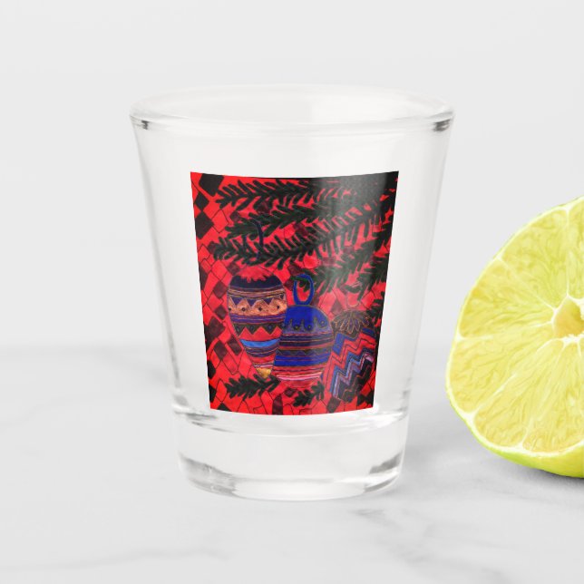 Drei Baubles Schnapsglas (Vorderseite)