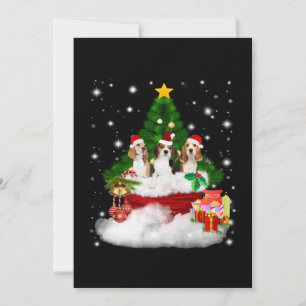 Drei Beagle Weihnachtsmann mit Weihnachtsbaum Dankeskarte