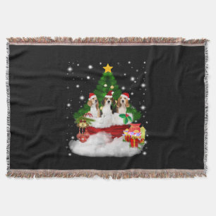 Drei Beagle Weihnachtsmann mit Weihnachtsbaum Decke