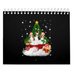 Drei Beagle Weihnachtsmann mit Weihnachtsbaum Kalender