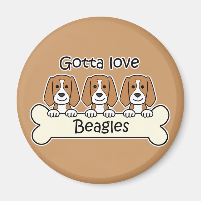 Drei Beagles Magnet (Vorne)