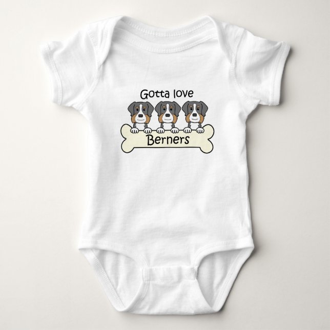 Drei Bernese Gebirgshunde Baby Strampler (Vorderseite)