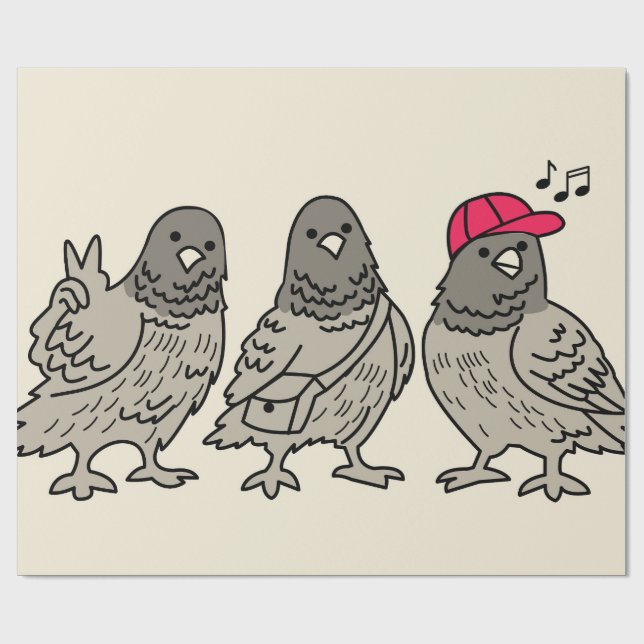 Drei beste Freunde Geschenkpapier (Flach)