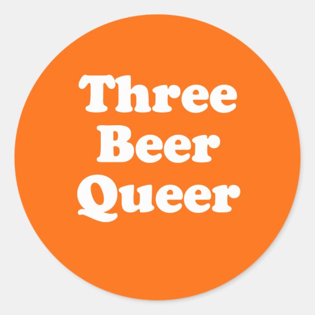 Drei Bier Que Runder Aufkleber (Vorderseite)