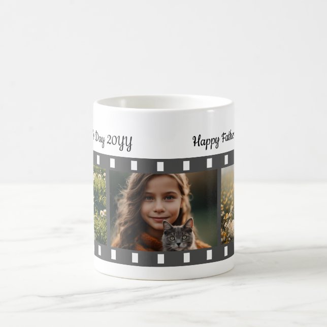 Drei Bilder Foto Roll Vatertag Kaffeetasse (Mittel)
