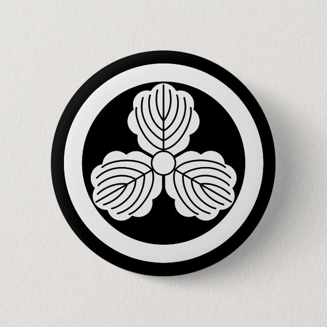 Drei Blätter aus Eiche(1) im Kreis Button (Vorderseite)