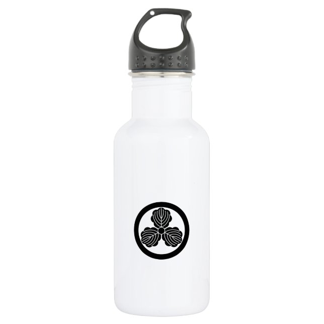 Drei Blätter aus Eiche(1) im Kreis Trinkflasche (Vorderseite)