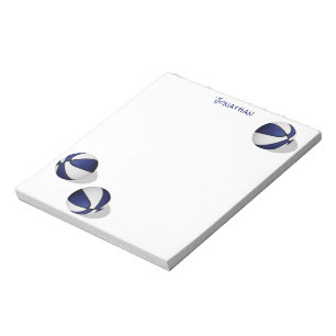 drei blaue Basketball-Basketball-Basketball person Notizblock
