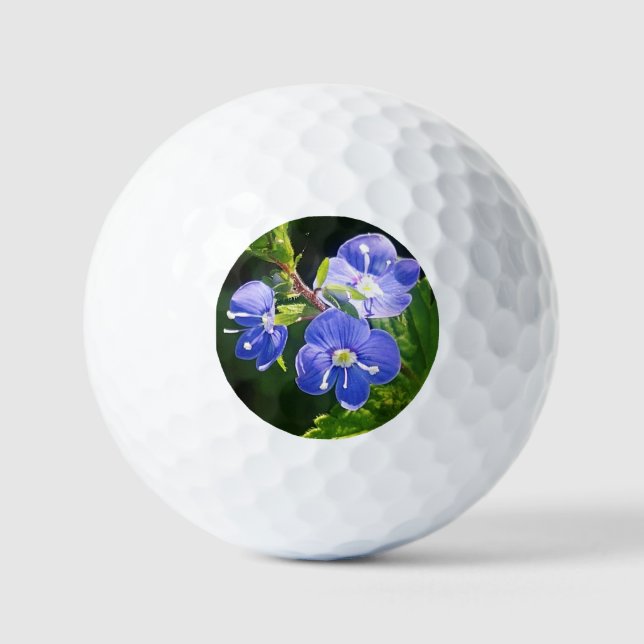 Drei blaue Blumen Golfball (Vorderseite)
