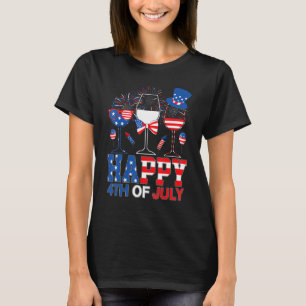 Drei blaue Brillen aus Rotwein, US-amerikanische F T-Shirt
