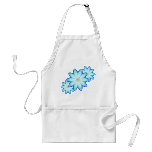 Drei blaue Lotus-Blume Abstrakte Schürze (Vorne)