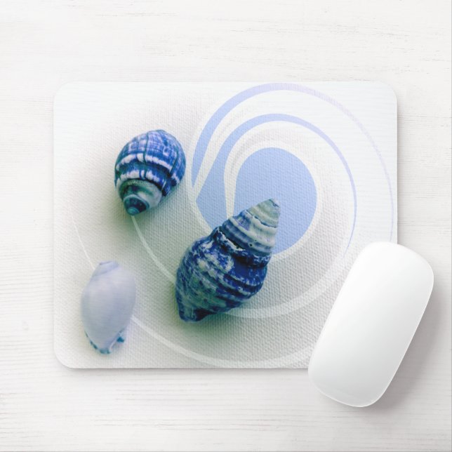 Drei blaue Muscheln Mousepad (Mit Mouse)