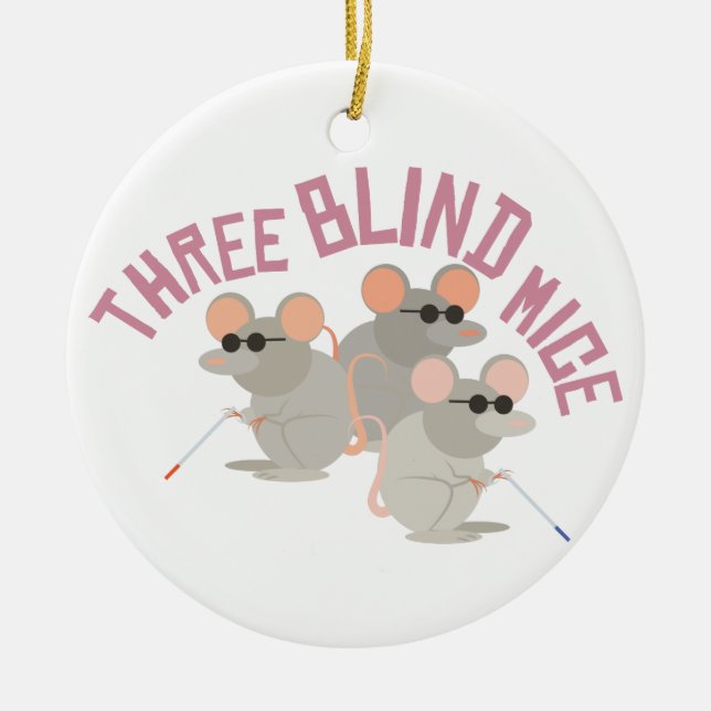 Drei blinde Mäuse Keramik Ornament (Vorne)