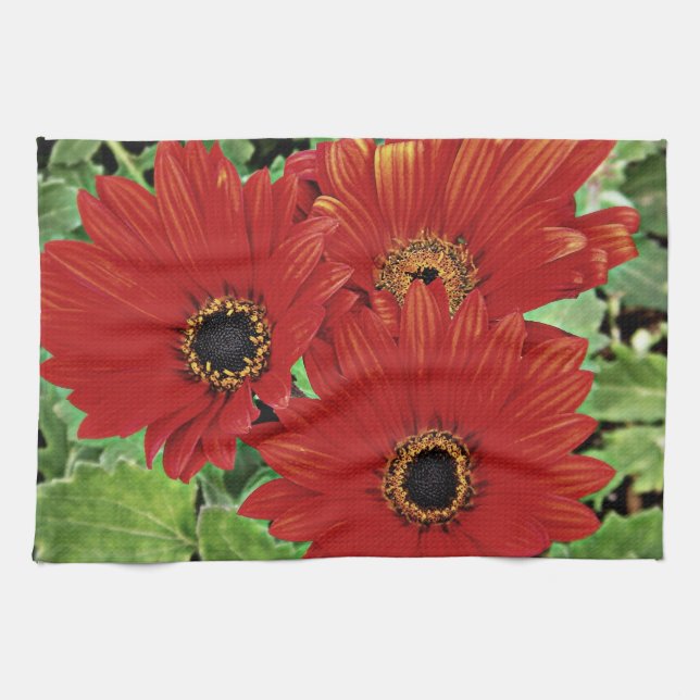 Drei blühen in rot handtuch (Horizontal)