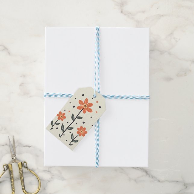 drei Blume Geschenkmarke Geschenkanhänger (Mit Garn)