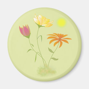 Drei Blume in der Sonne - transparent. Magnet