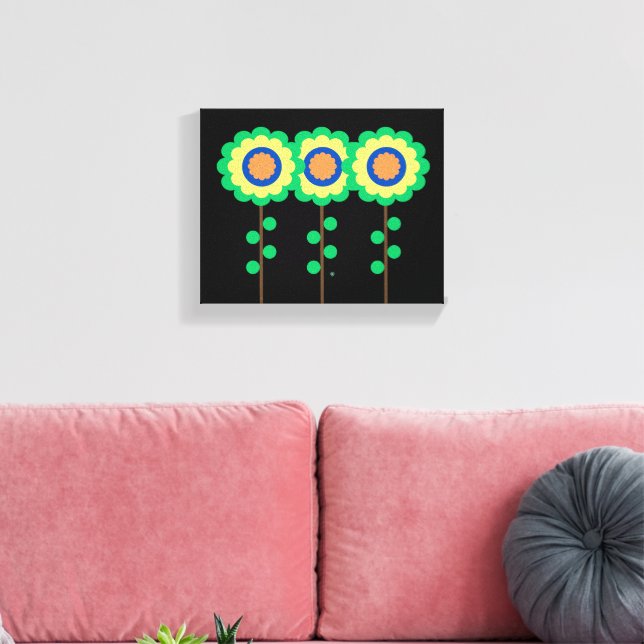 Drei Blume Leinwanddruck (Insitu (Wohnzimmer))