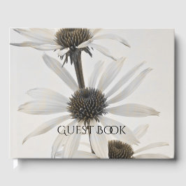 Drei Blume mit weißem Kon Gästebuch