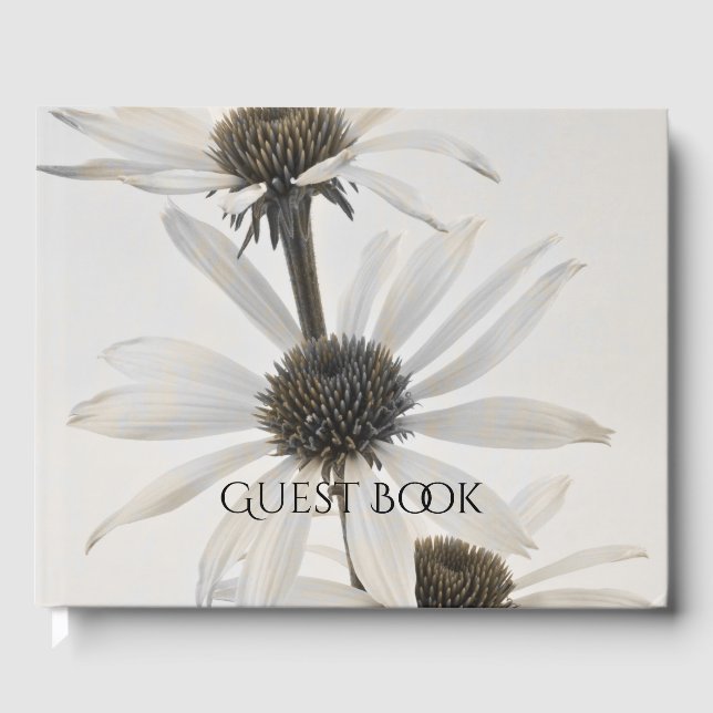 Drei Blume mit weißem Kon Gästebuch (Vorderseite)