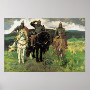 Drei Bogatyrer (1898) von Viktor Vasnetsov Print Poster