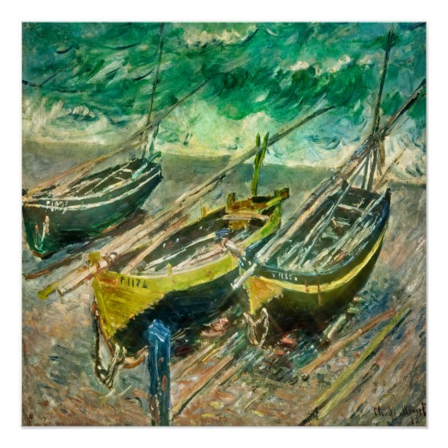 Drei Boote. Claude Monet. Poster (Vorderseite)
