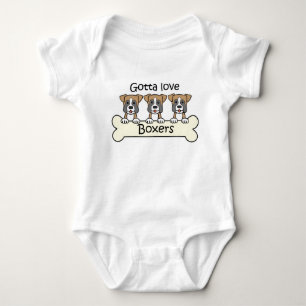 Drei Boxer Baby Strampler